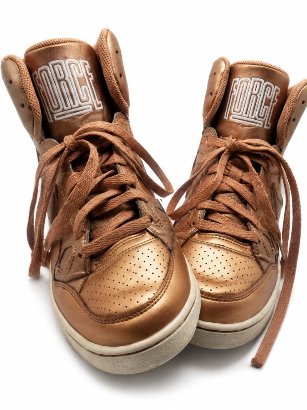 Nike Son of Force Mid Rose Gold Metallic Bronze High Tops Women's 9.5